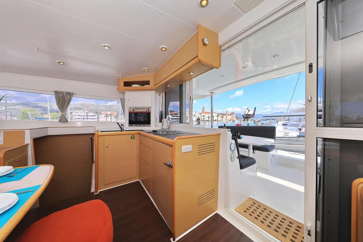 Galley of Pagomo nayan, a Lagoon 400 catamaran at Grad Trogir, Croatia