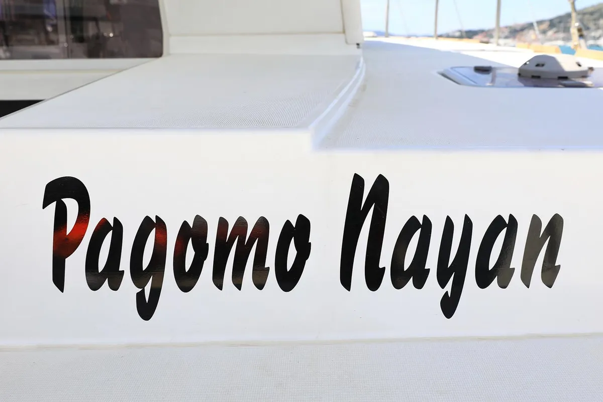 Pagomo nayan, a Lagoon 400 catamaran at Grad Trogir, Croatia