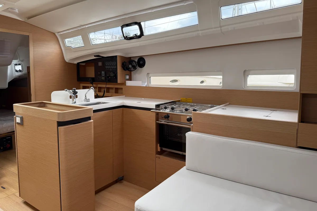 Galley of Mare, a Jeanneau Sun Odyssey 410 sailboat at Općina Rogoznica, Croatia