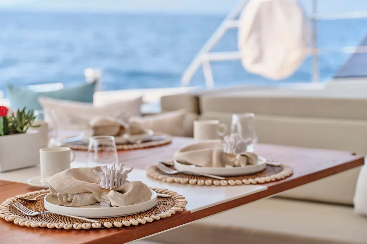 Elly, a Fountaine Pajot Power 67 catamaran at Τροκαντερό, Greece