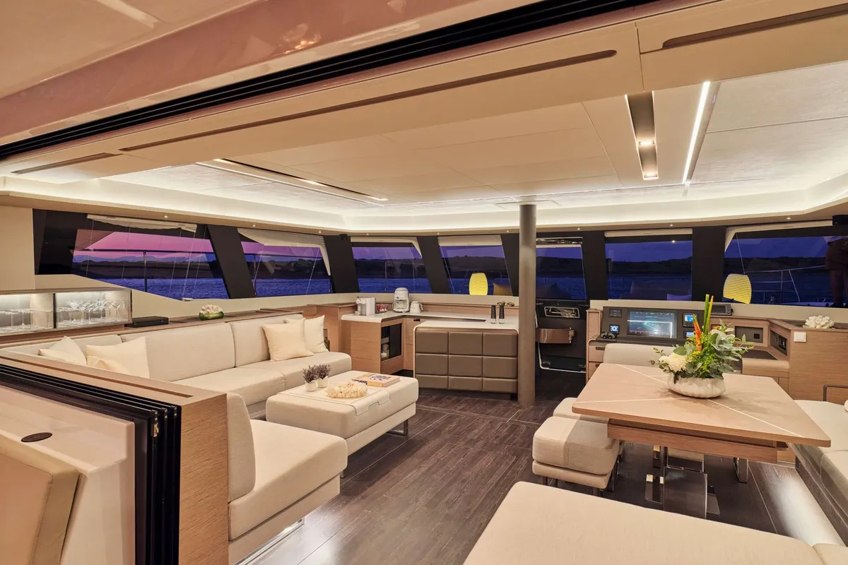 Elly, a Fountaine Pajot Power 67 catamaran at Τροκαντερό, Greece