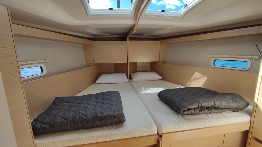 Cabin on Rogira, a Hanse 458 sailboat at Volos, Greece