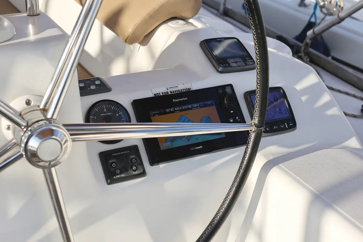 Cockpit of 4 You, a Dufour 460 GL sailboat at Vodice, Croatia