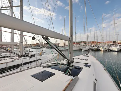 Deck of 4 You, a Dufour 460 GL sailboat at Vodice, Croatia