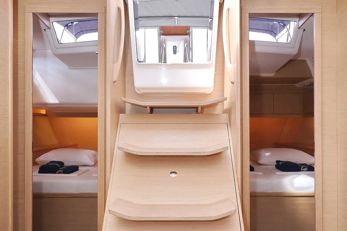 Cabin on Sea Breeze, a Dufour 470 sailboat at Grad Vodice, Croatia