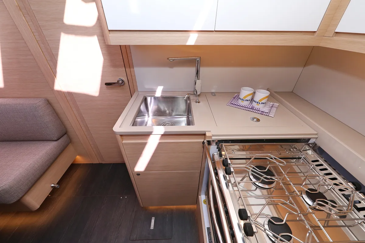Galley of Sea Breeze, a Dufour 470 sailboat at Grad Vodice, Croatia