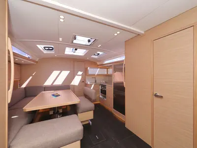 Salon of Sea Breeze, a Dufour 470 sailboat at Grad Vodice, Croatia