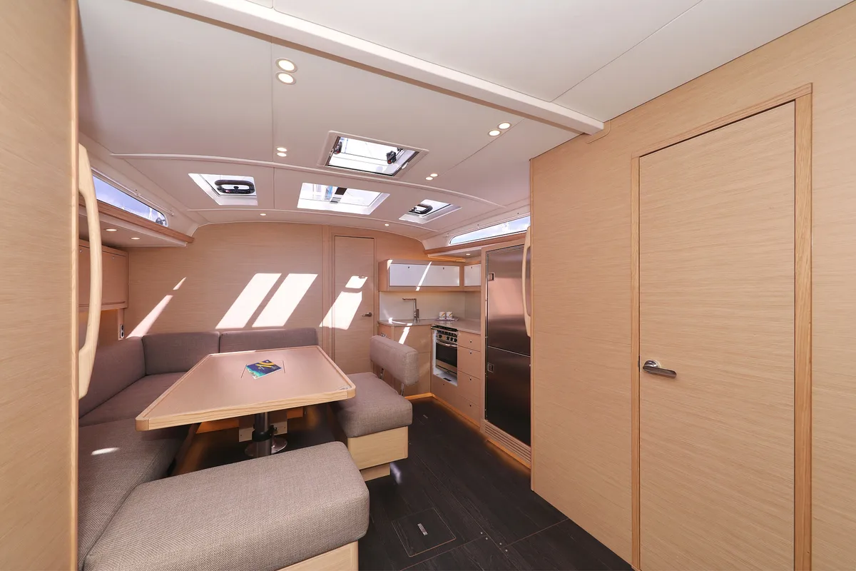 Salon of Sea Breeze, a Dufour 470 sailboat at Grad Vodice, Croatia