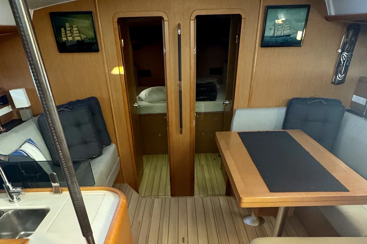 Salon of Premium, a Jeanneau 53 sailboat at Dubrovnik, Croatia