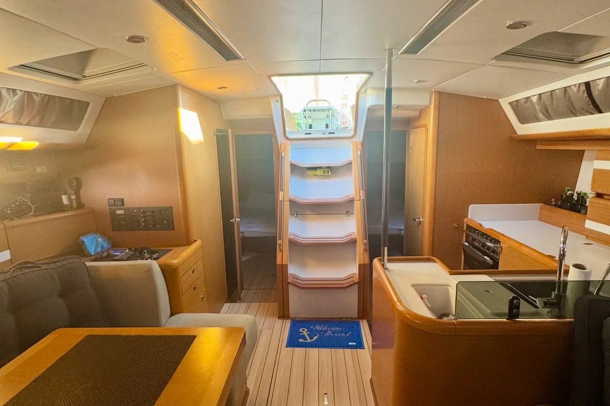 Galley of Premium, a Jeanneau 53 sailboat at Dubrovnik, Croatia