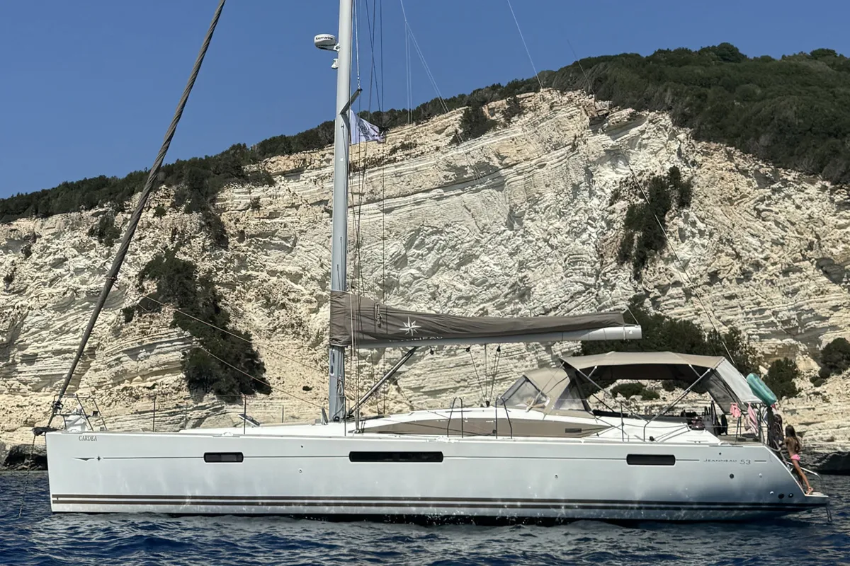 Exterior view of Premium, a Jeanneau 53 sailboat at Dubrovnik, Croatia