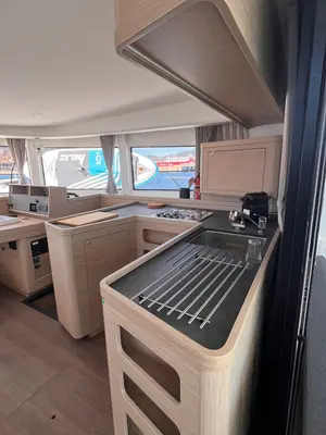 Galley of CELAVIE, a Lagoon 42 catamaran at Ajaccio, France