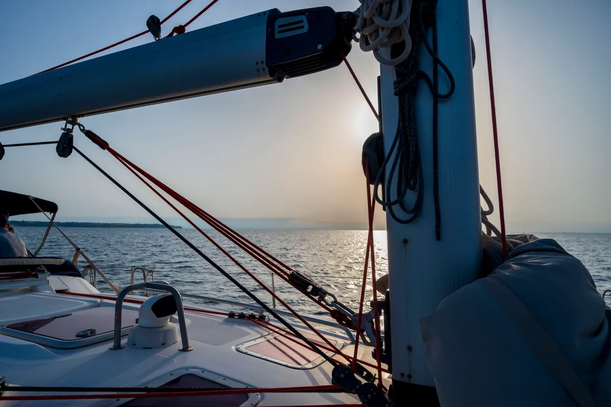 Deck of Fox, a Bavaria 46 Cruiser sailboat at Pallini Municipal Unit, Greece