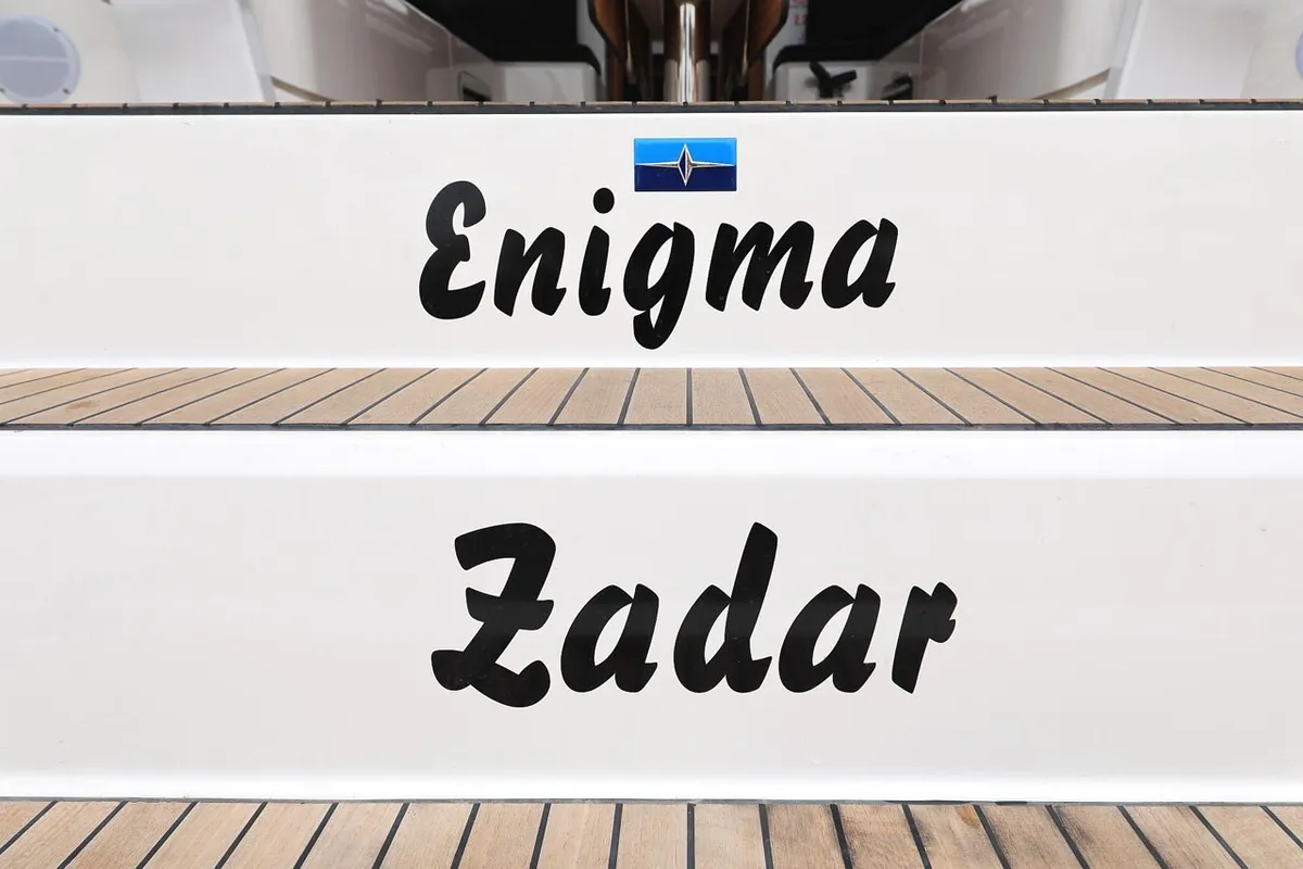 Enigma, a Bavaria Cruiser 46 sailboat at Grad Biograd na Moru, Croatia
