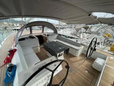 Cockpit of Six on the Sea, a D&D Kufner 54 sailboat at Salerno, Italy