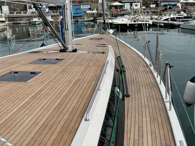Deck of Six on the Sea, a D&D Kufner 54 sailboat at Salerno, Italy
