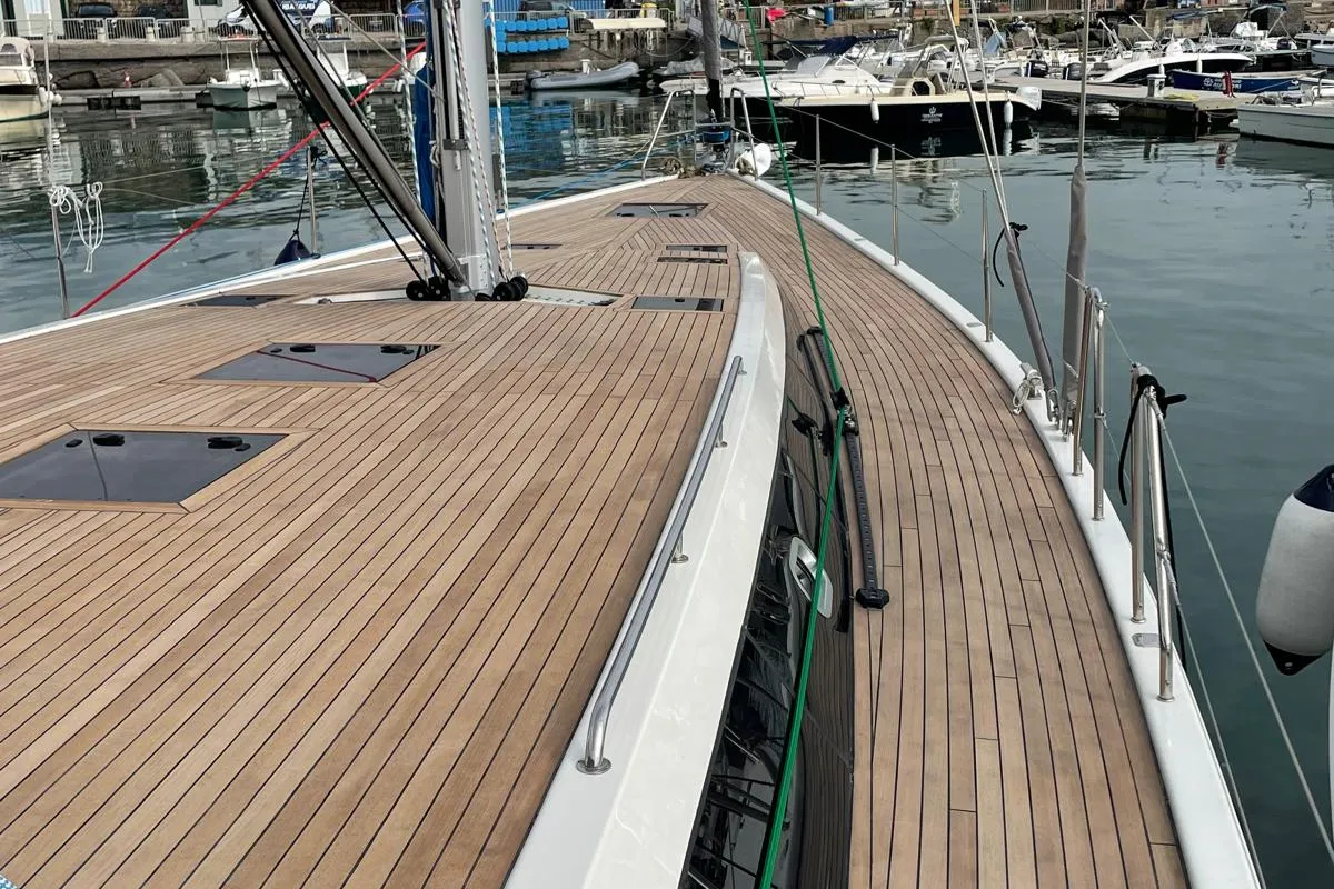 Deck of Six on the Sea, a D&D Kufner 54 sailboat at Salerno, Italy