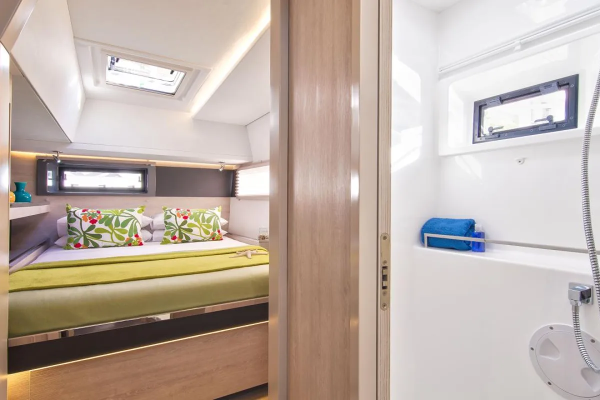 Cabin on Moorings 4500L Crewed, a Leopard 45 catamaran at Placencia, Belize