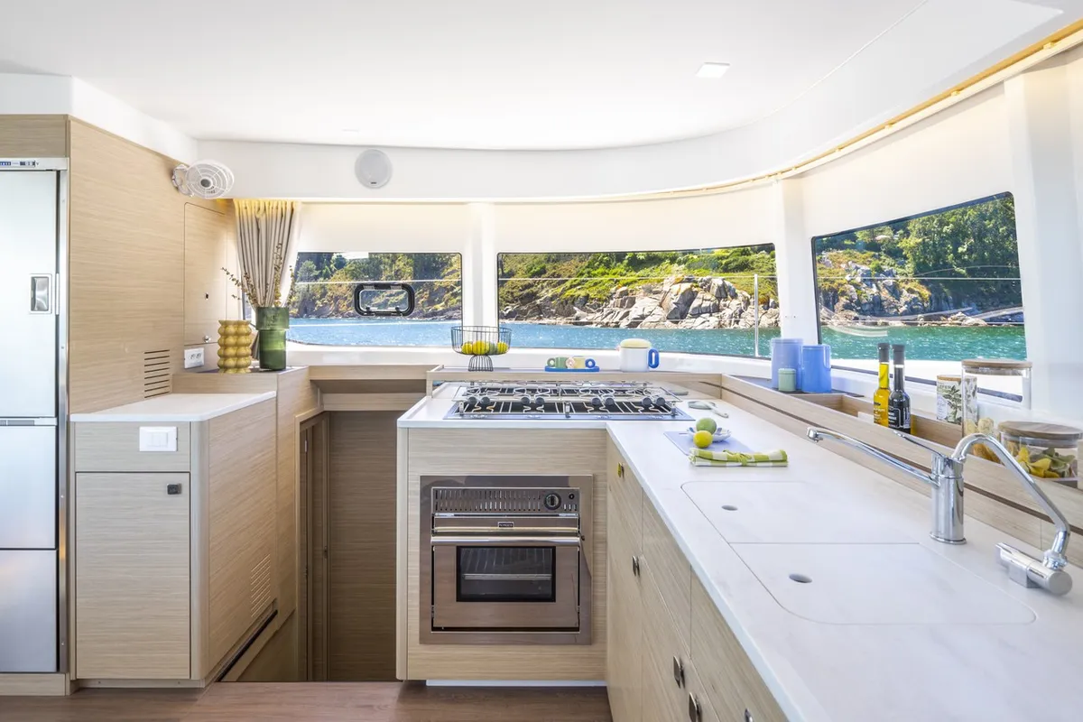 Galley of Bunga Bunga, a Lagoon 43 catamaran at Seget Donji, Croatia