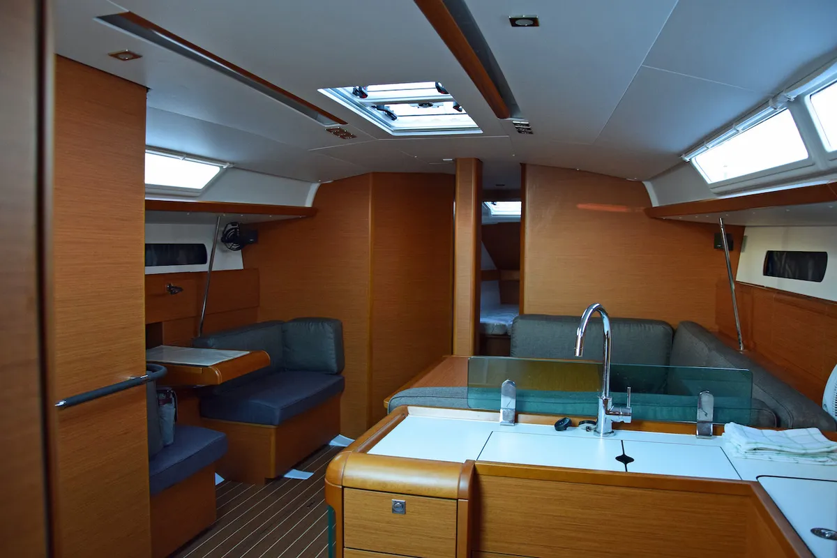 Salon of Beaujolais, a Jeanneau Sun Odyssey 449 sailboat at Seget Donji, Croatia