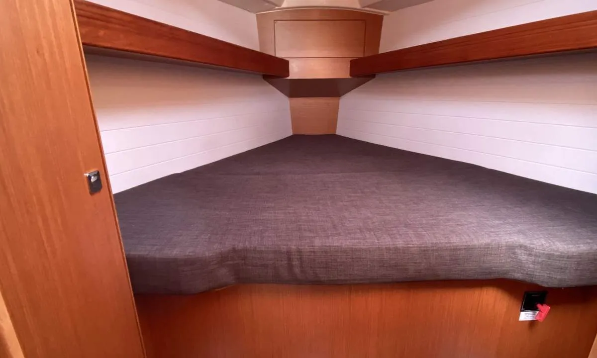 Cabin on Loop, a Bavaria Cruiser 34 sailboat at Flensburg, Germany