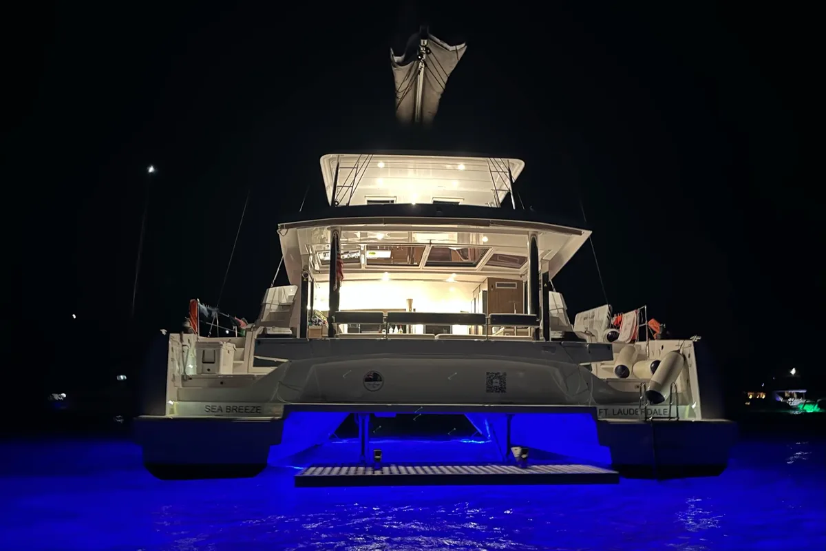 Exterior view of Sea Breeze, a Bali 5.4 catamaran at Parham Town, British Virgin Islands