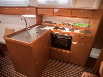 Galley of Takis II, a Bavaria Cruiser 37 sailboat at Municipal Unit of Nea Peramos, Greece