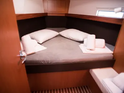 Cabin on Takis II, a Bavaria Cruiser 37 sailboat at Municipal Unit of Nea Peramos, Greece