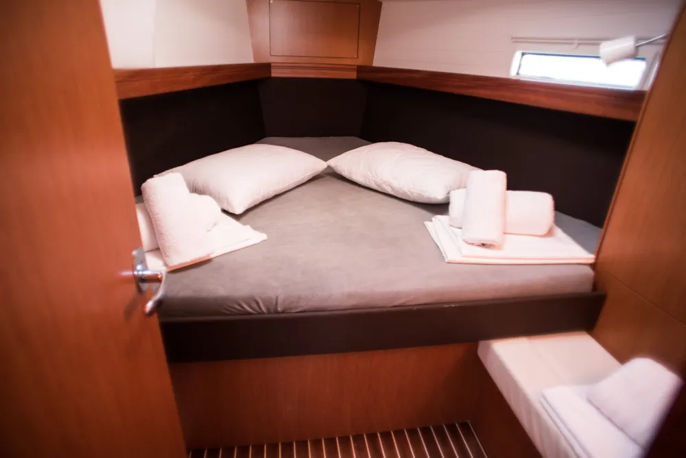 Cabin on Takis II, a Bavaria Cruiser 37 sailboat at Municipal Unit of Nea Peramos, Greece