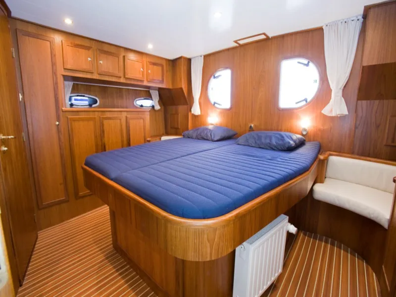 Cabin on De Drait DeLuxe 42, a motorboat at Drachten, Netherlands