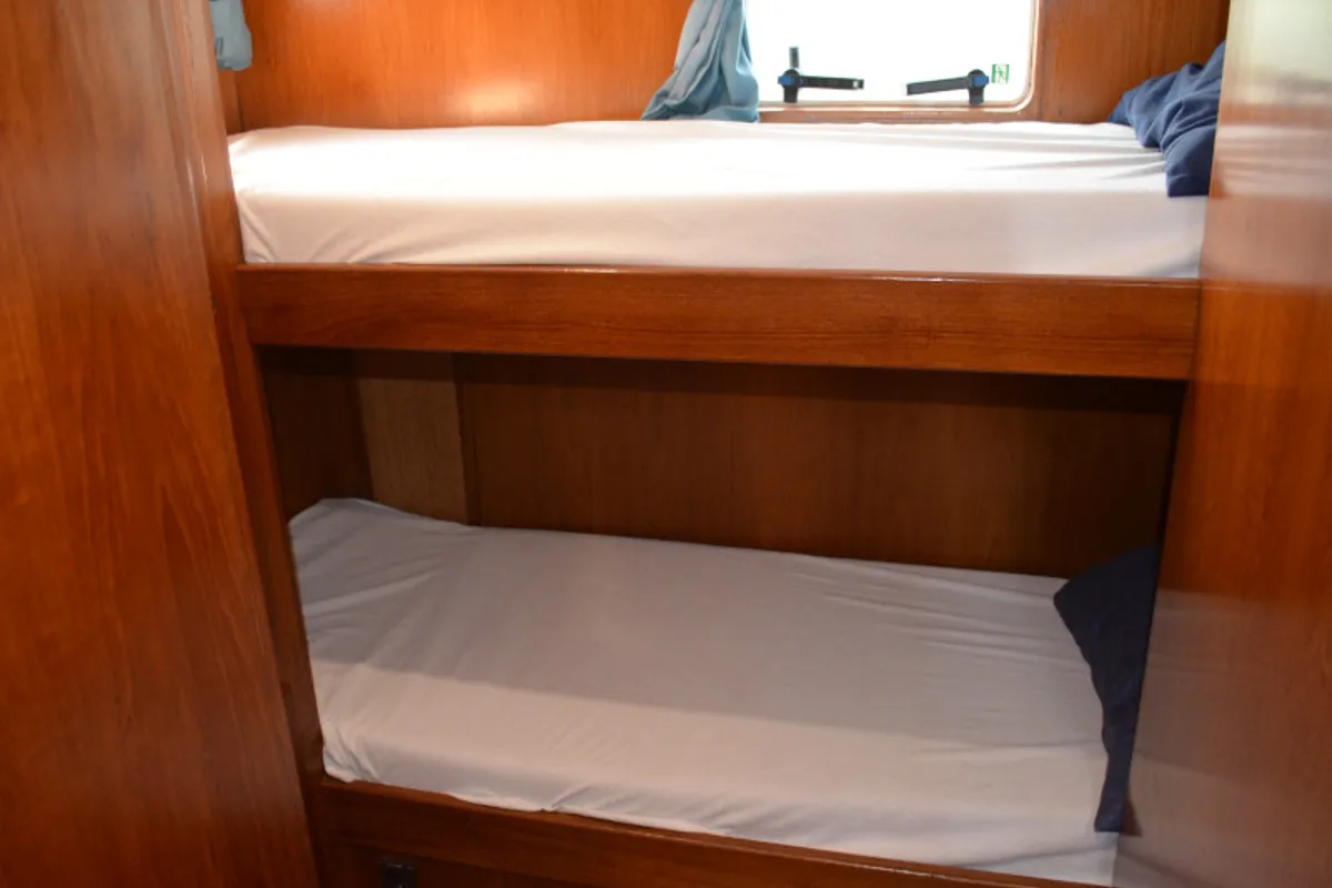 Cabin on De Drait Renal 50, a motorboat at Drachten, Netherlands