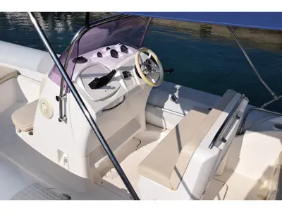 Cockpit of Sunshine, a Brig Eagle 645 motorboat at Primošten, Croatia