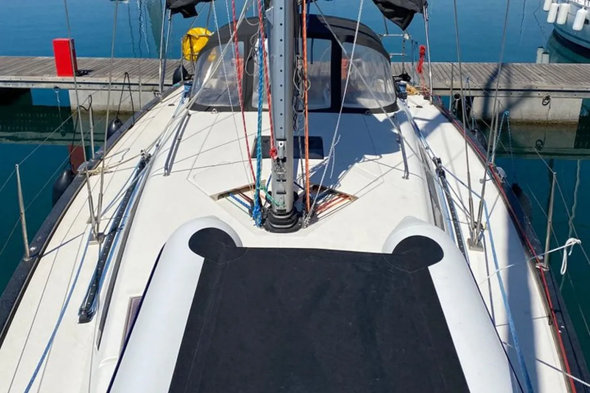 Deck of More Black, a More 40 sailboat at Kaštela, Croatia