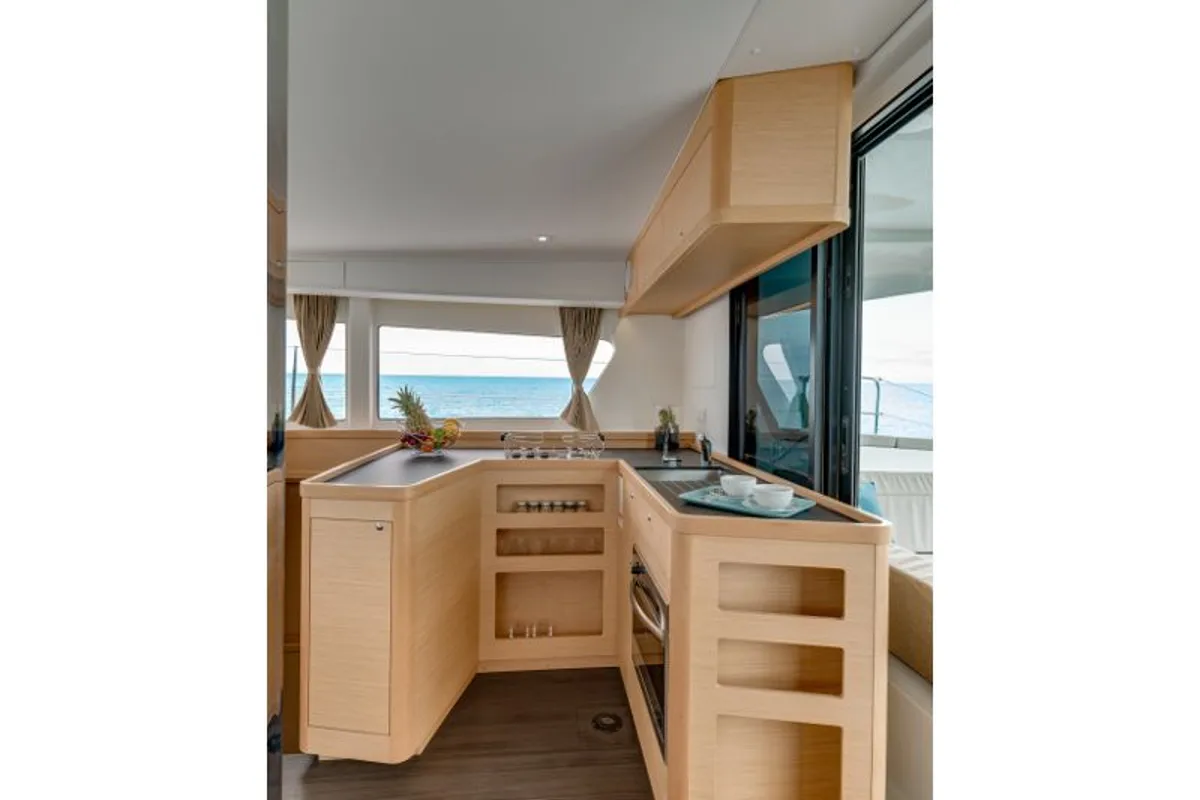 Galley of Poseidon, a Lagoon 42 catamaran at Primošten, Croatia