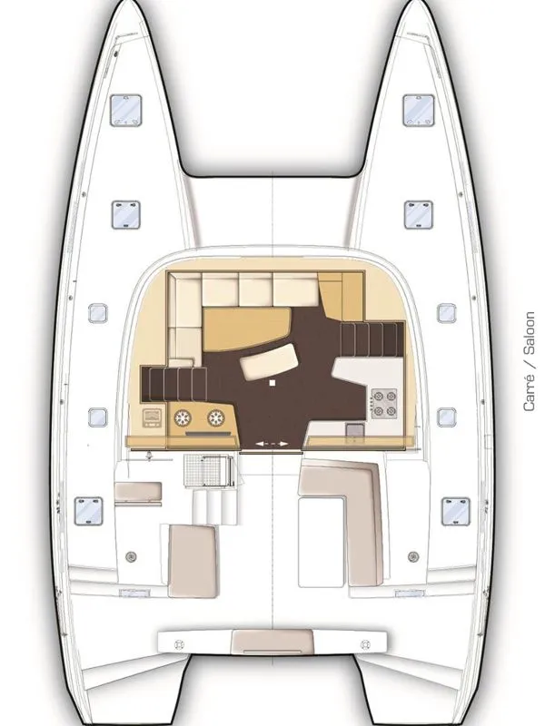 Exterior view of Poseidon, a Lagoon 42 catamaran at Primošten, Croatia