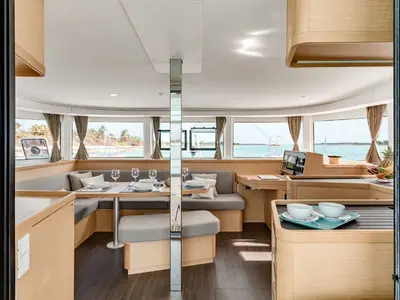 Salon of Poseidon, a Lagoon 42 catamaran at Primošten, Croatia