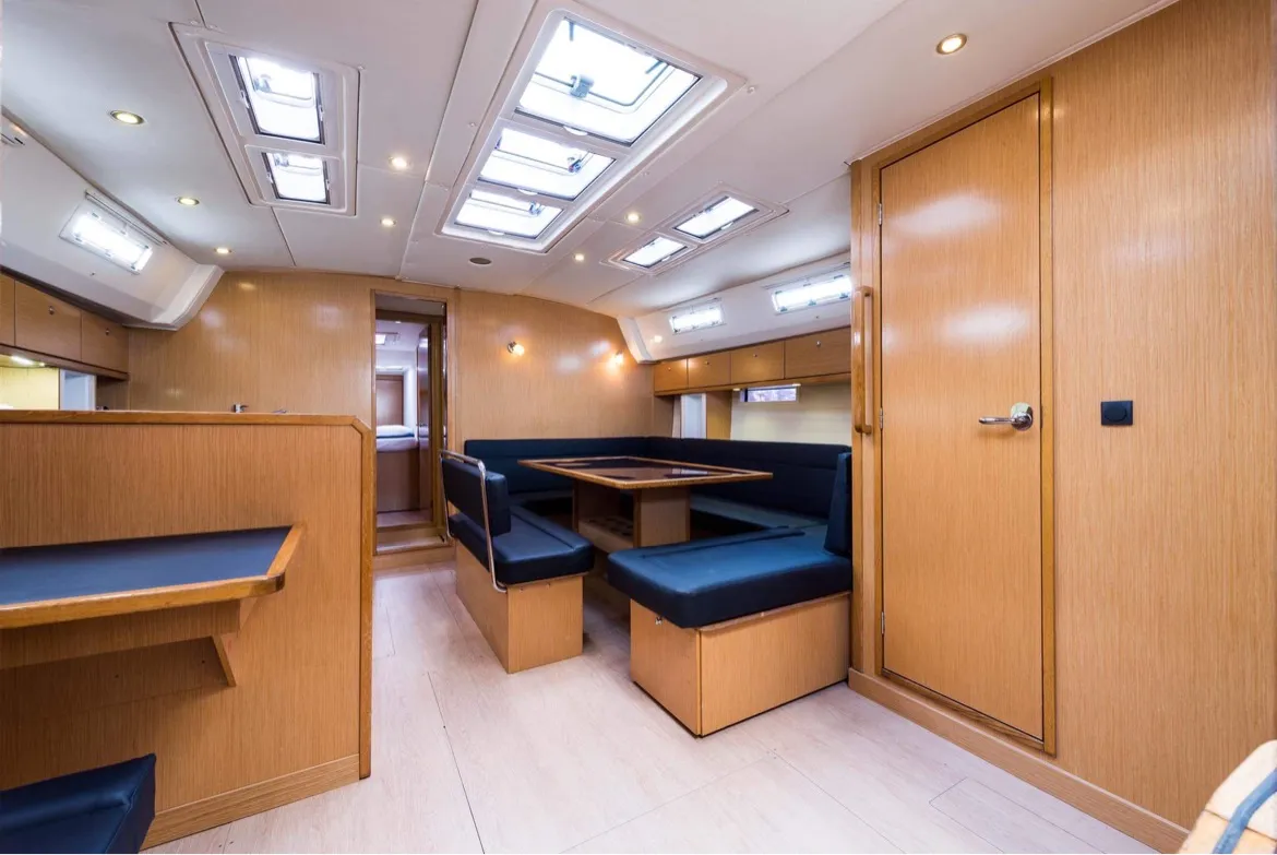 Salon of Altair, a Bavaria Cruiser 50 sailboat at Sami, Greece