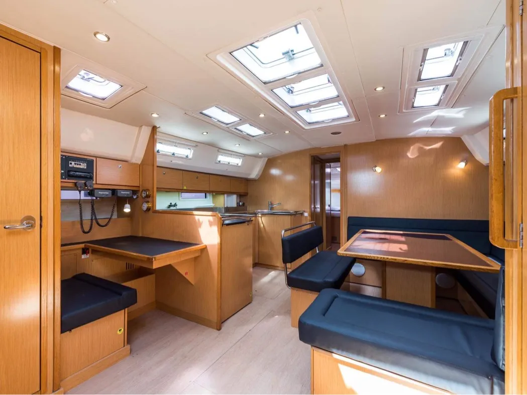 Salon of Altair, a Bavaria Cruiser 50 sailboat at Sami, Greece