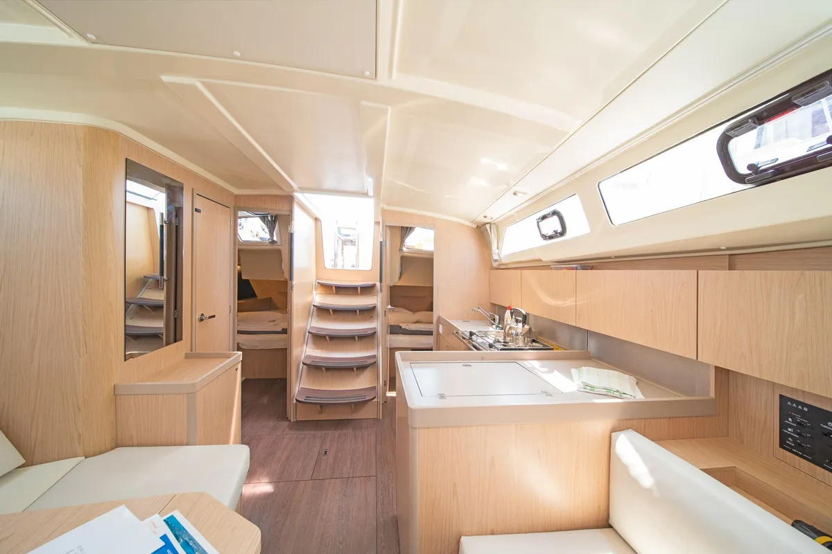 Salon of Lux, a Beneteau Oceanis 41.1 sailboat at Municipal Unit of Lefkada, Greece