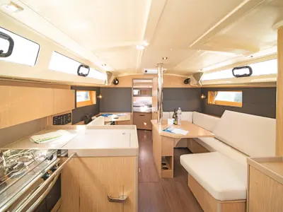 Galley of Lux, a Beneteau Oceanis 41.1 sailboat at Municipal Unit of Lefkada, Greece