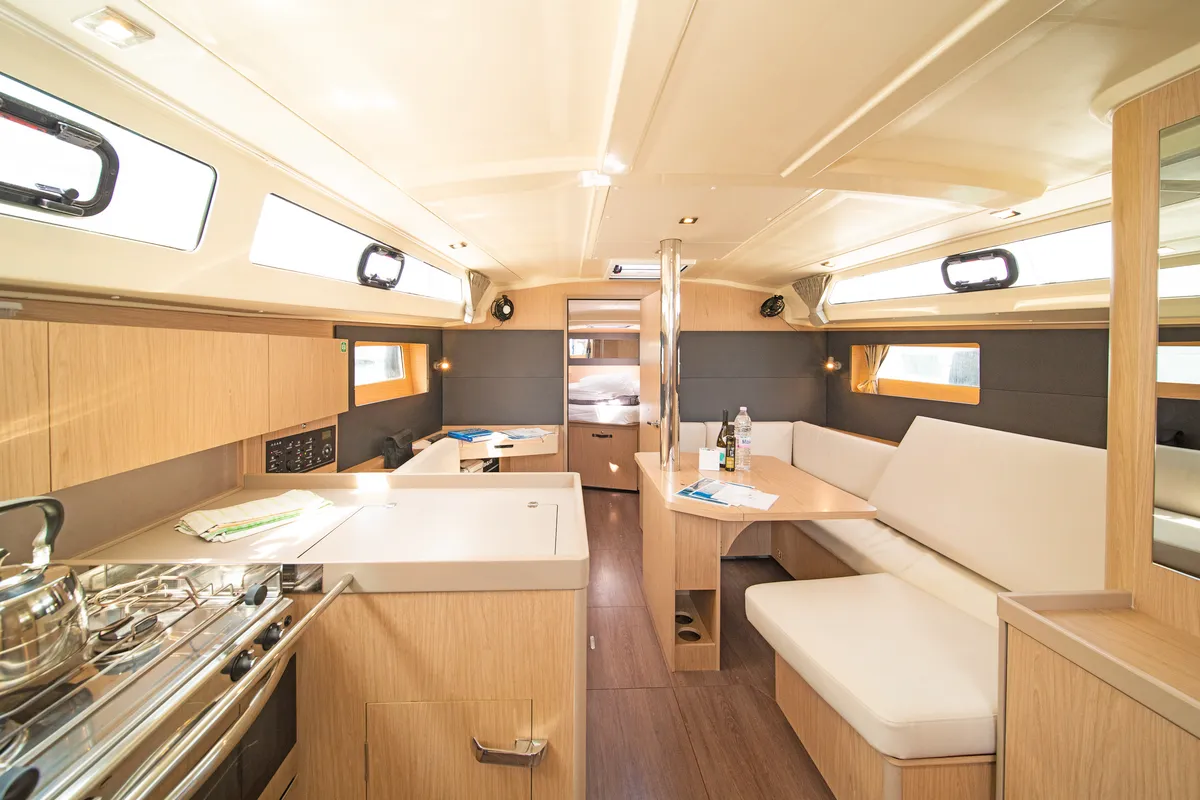 Galley of Lux, a Beneteau Oceanis 41.1 sailboat at Municipal Unit of Lefkada, Greece