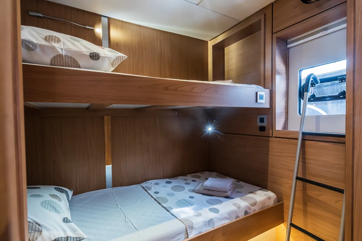 Cabin on Manul, a Bali 4.8 catamaran at Grad Kaštela, Croatia