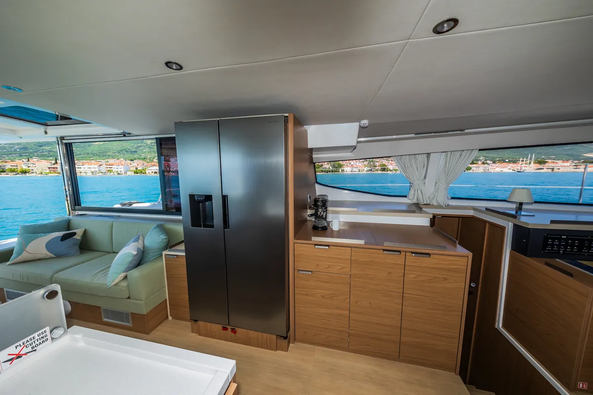 Galley of Manul, a Bali 4.8 catamaran at Grad Kaštela, Croatia