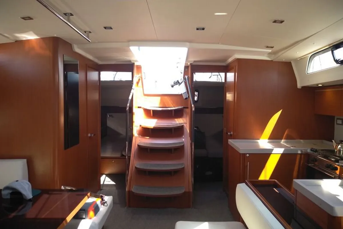 Salon of Famiglia, a Beneteau Oceanis 51.1 sailboat at Athens, Greece