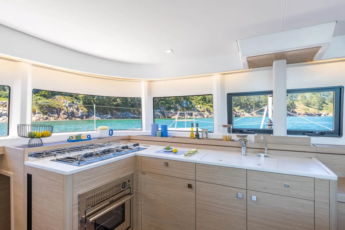 Galley of Ema, a Lagoon 43 catamaran at Grad Kaštela, Croatia