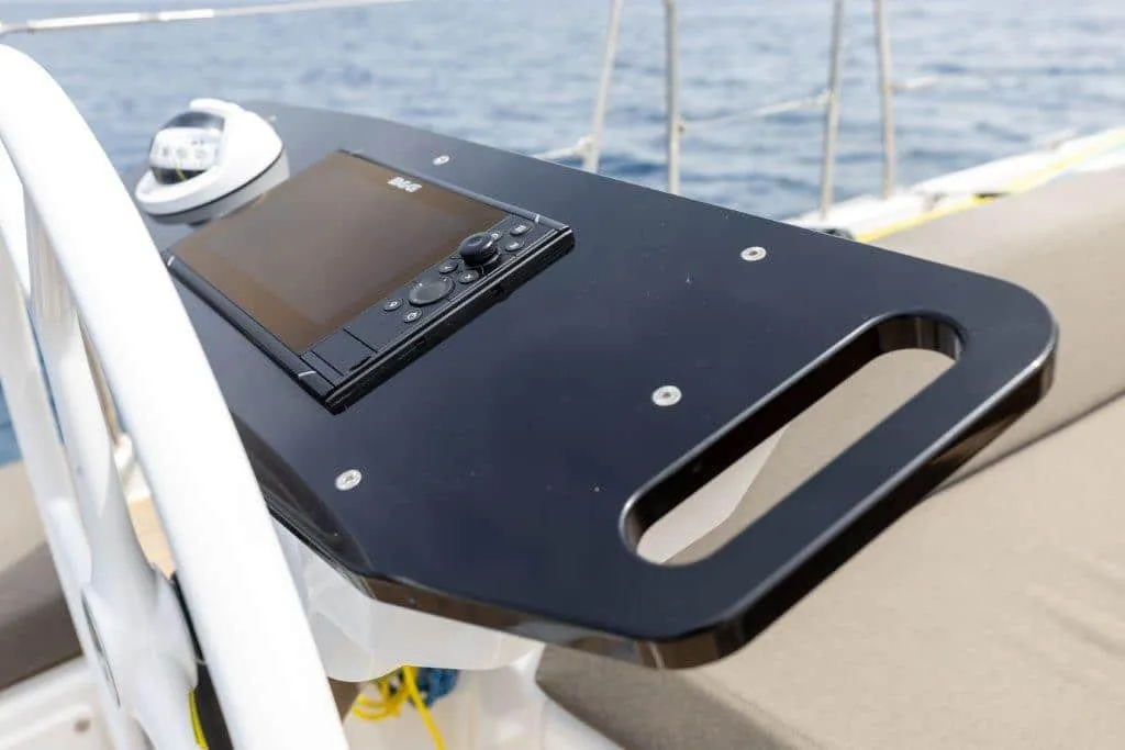 Cockpit of Donamar, a Dufour 41 sailboat at es Jonquet, Spain