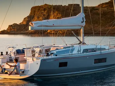 Eaux de Vie, a Beneteau Oceanis 46.1 sailboat at Athens, Greece