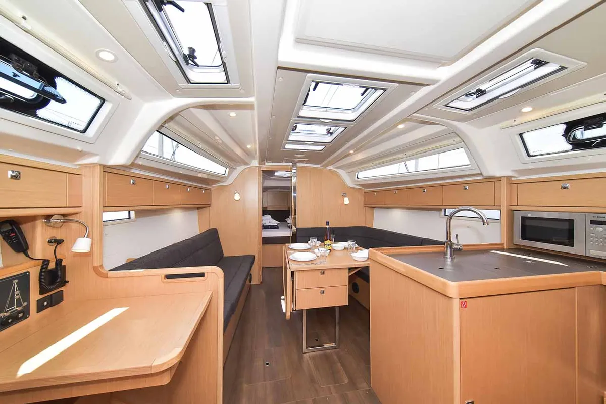 Salon of White Pearl , a Bavaria Cruiser 37 sailboat at Grad Biograd na Moru, Croatia
