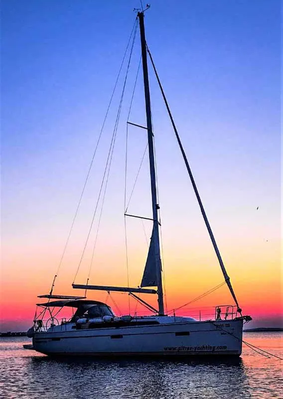 Exterior view of White Pearl , a Bavaria Cruiser 37 sailboat at Grad Biograd na Moru, Croatia