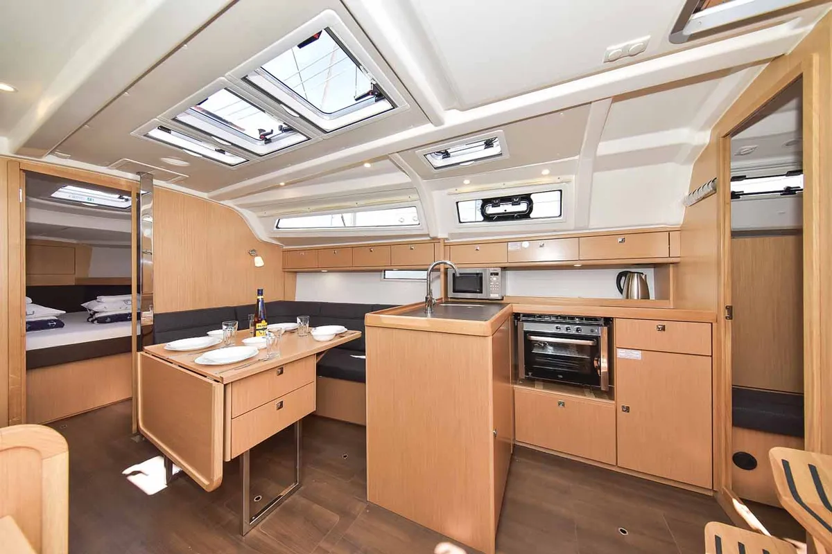 Salon of White Pearl , a Bavaria Cruiser 37 sailboat at Grad Biograd na Moru, Croatia